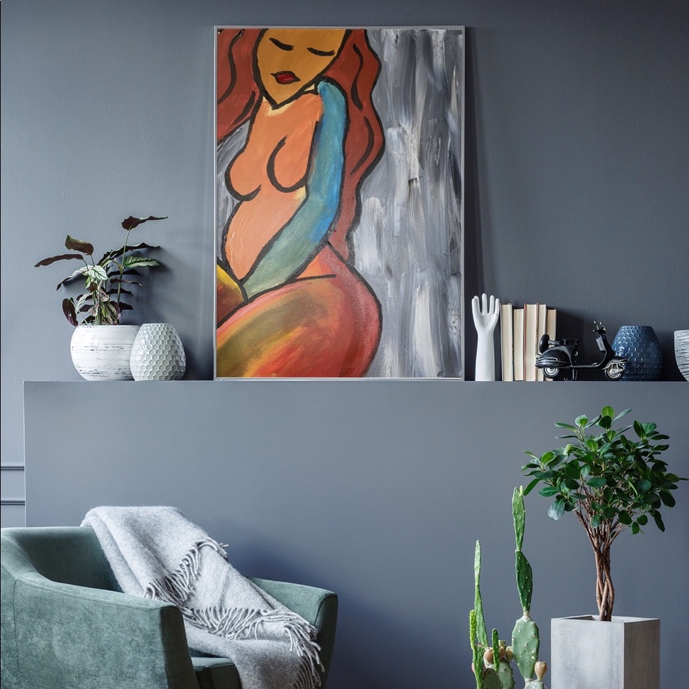 Original Painting- Abstract Pregnant Nude